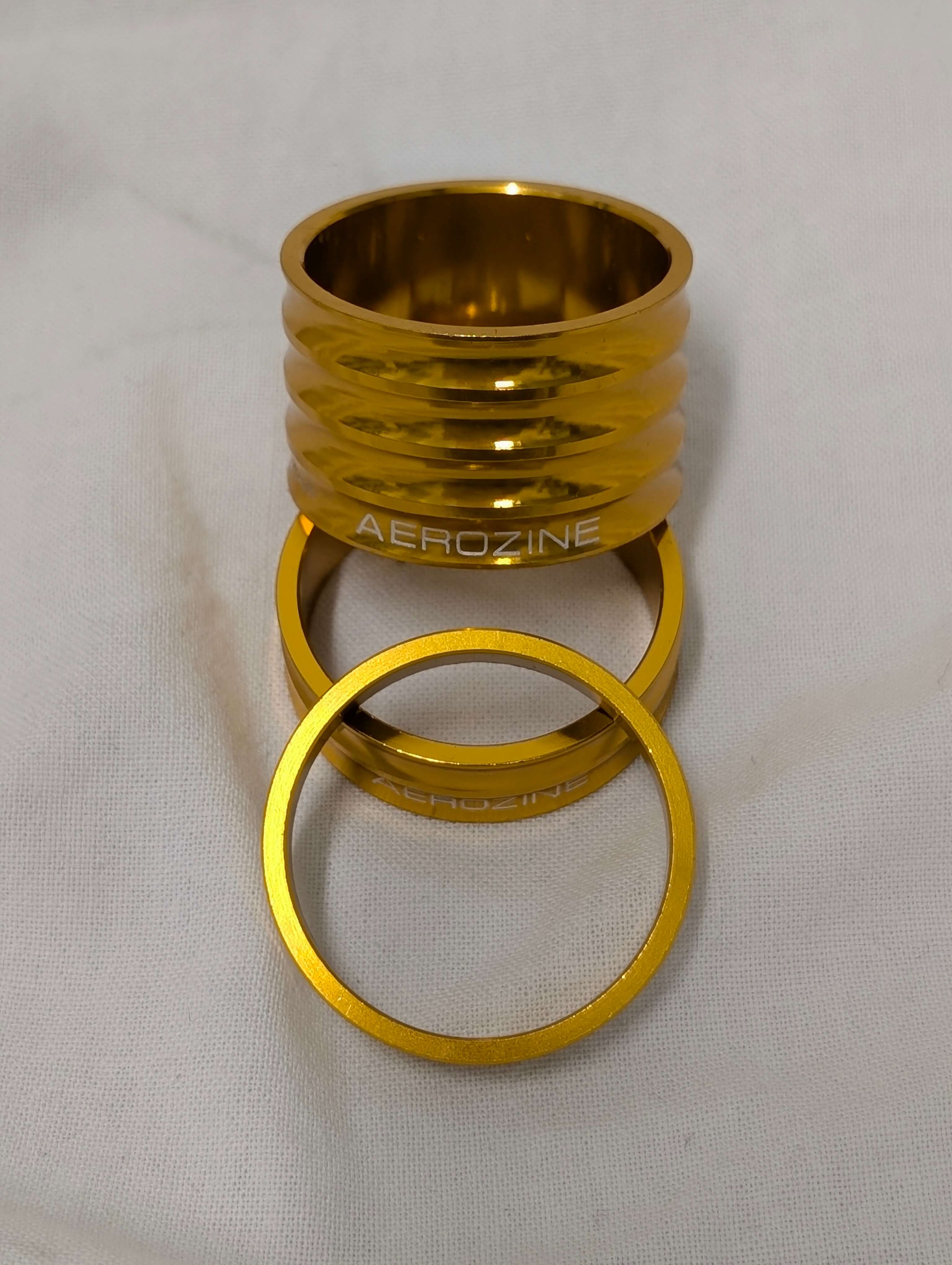 Aerozine CNC Machined Headset Spacer Kit - 5mm/10mm/20mm - Gold