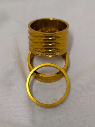 Aerozine CNC Machined Headset Spacer Kit - 5mm/10mm/20mm - Gold