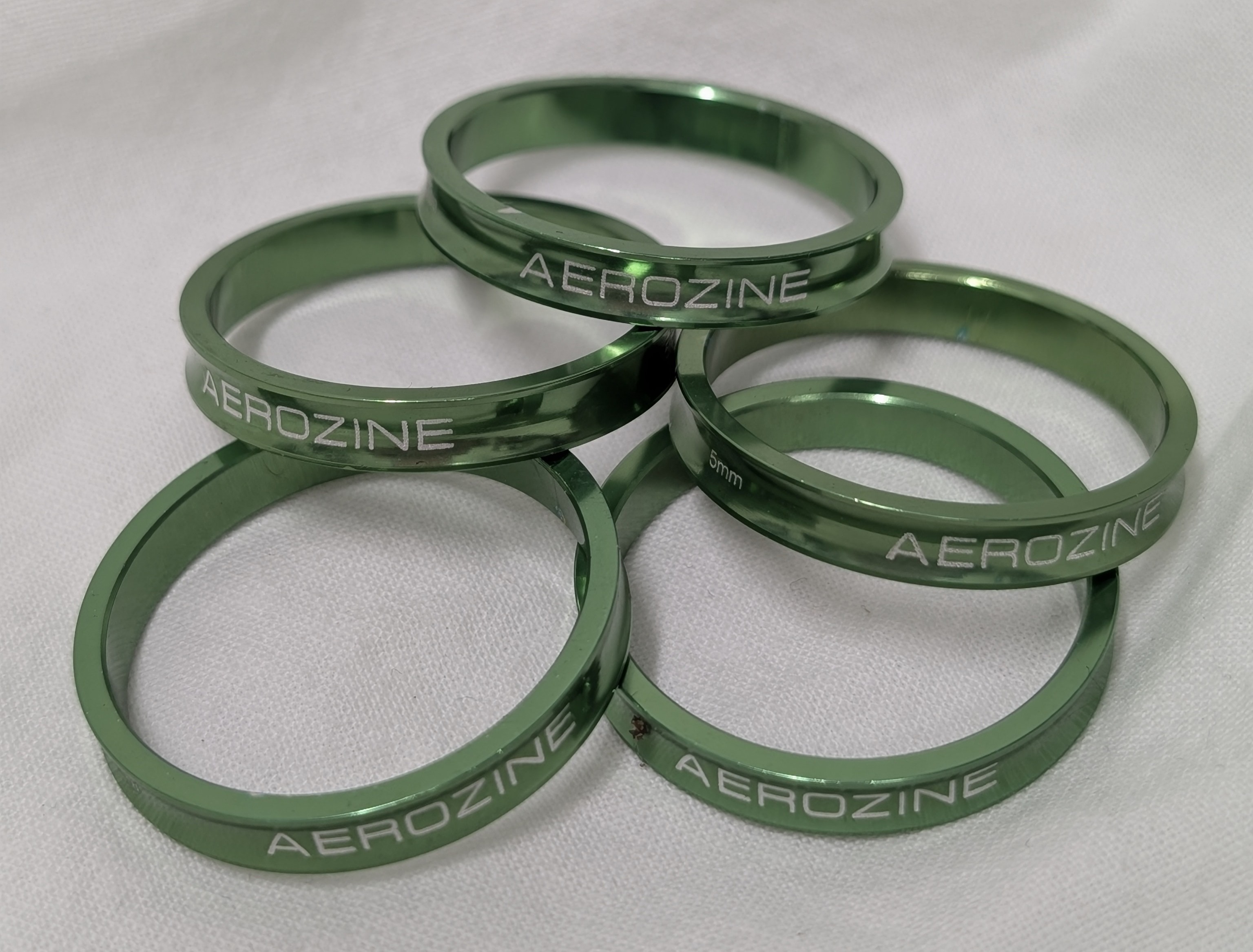 Aerozine CNC Spacers - 5mm Pack Of 5 - Green