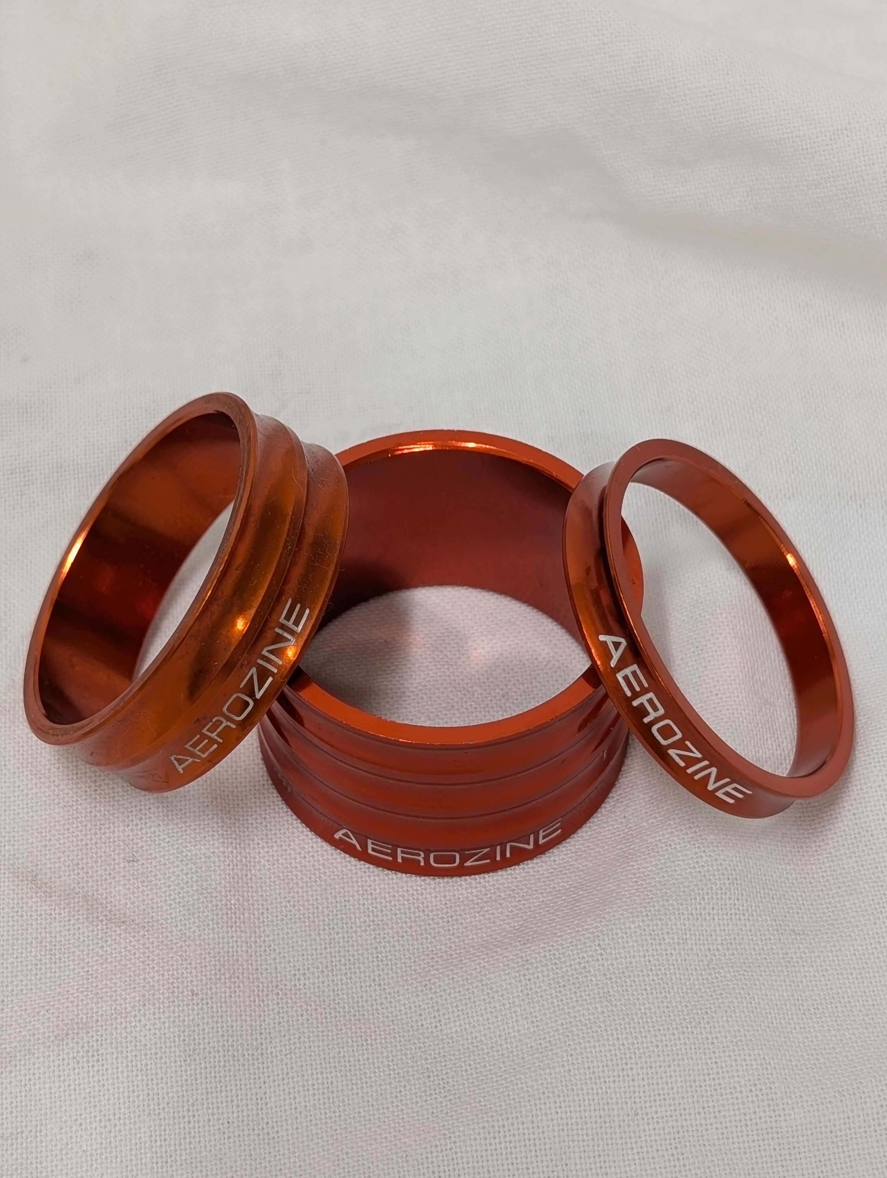 Aerozine CNC Machined Headset Spacer Kit - 5mm/10mm/20mm - Orange