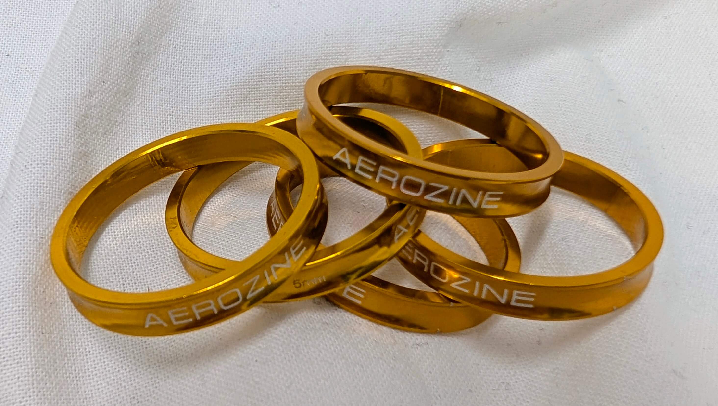 Aerozine CNC Spacers - 5mm Pack Of 5 - Gold